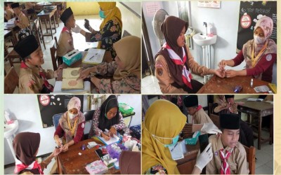 Kegiatan Penjaringan Kesehatan Kelas VII MTs Negeri 1 Pekalongan